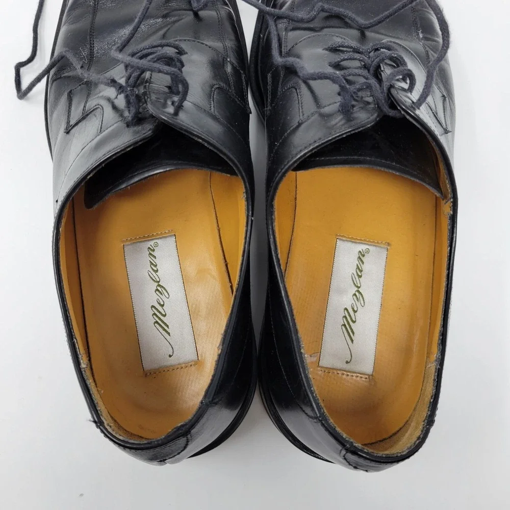 Mezlan Fiore Dress Shoes MENS 8.5 M Black Leather Split Toe Lace Up Oxfords‎